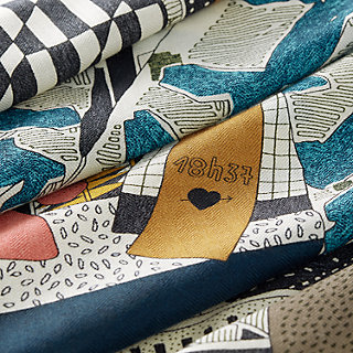 Rendez-Vous Chez Hermès shawl 140 - Brown | Hermès USA